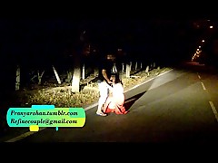 Pranya getting fucked on running road with Police Sirens behind