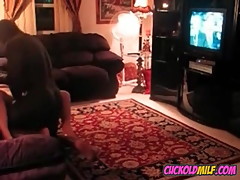 Cuckold sissy husband getting off by watching BBC fucking